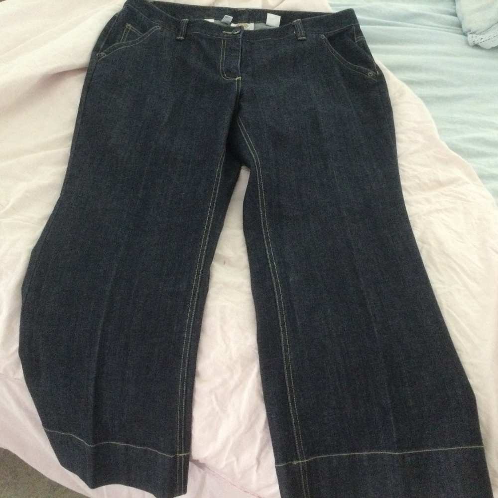 Talbots Dark Blue Jeans Classic Fit 16w petite